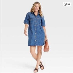Universal Thread Blue Denim Midi Dress